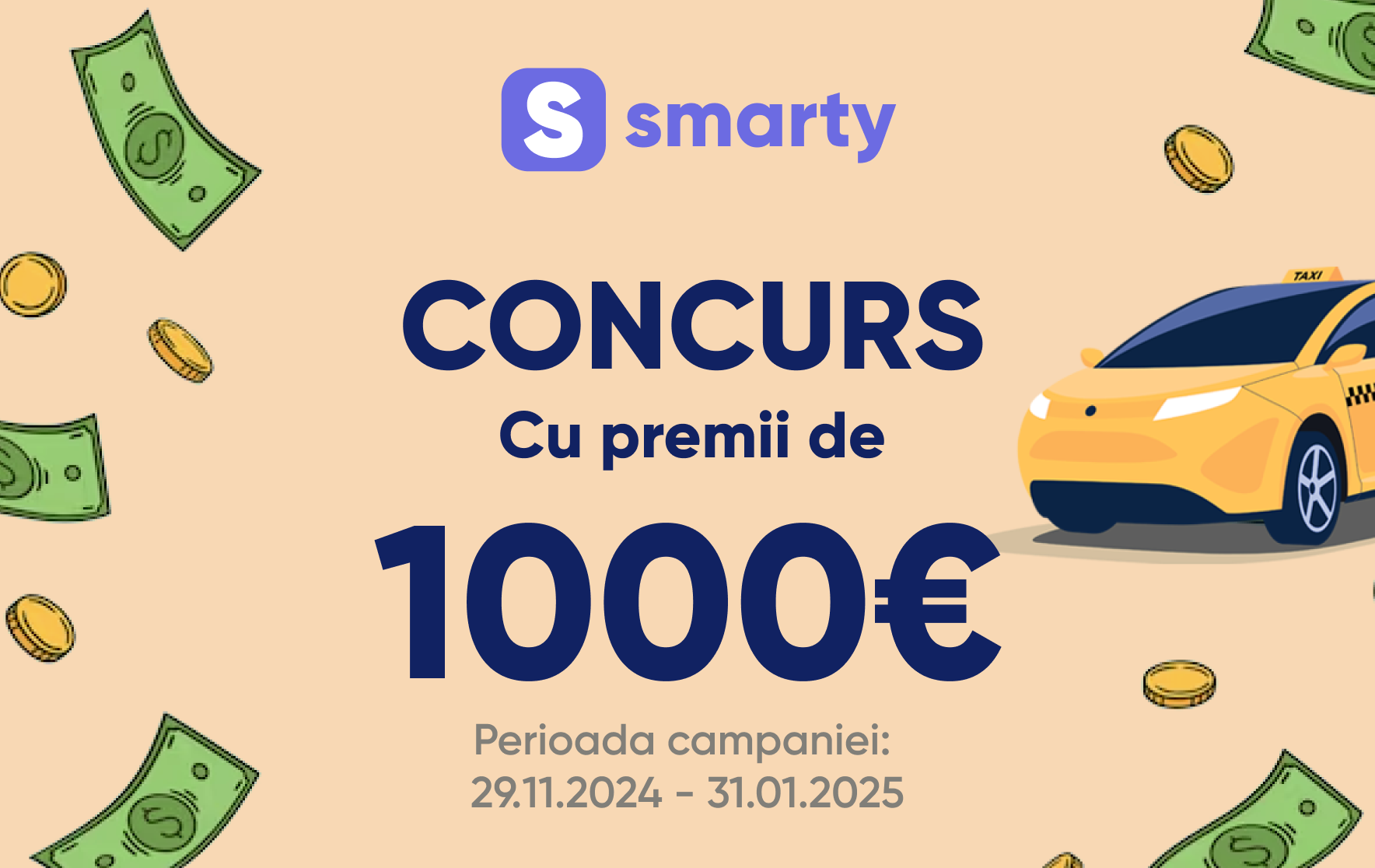 Concurs Smarty cu Premii de 1000 de EURO pentru Soferi Ambasadori