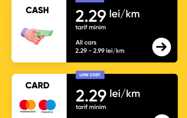 Interfata kiosk taxi cash si card