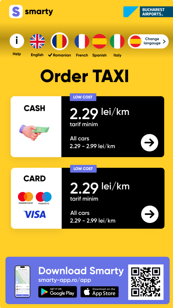 Interfata kiosk taxi cash si card